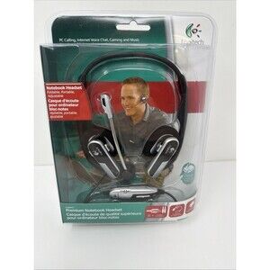 Logitech Premium Notebook Headset USB Aux Foldable Headphones Mic Case SEALED